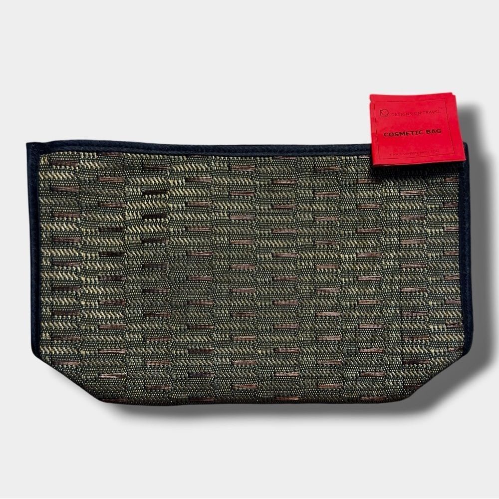 Alan Stuart Black and Tan Toiletry Bag